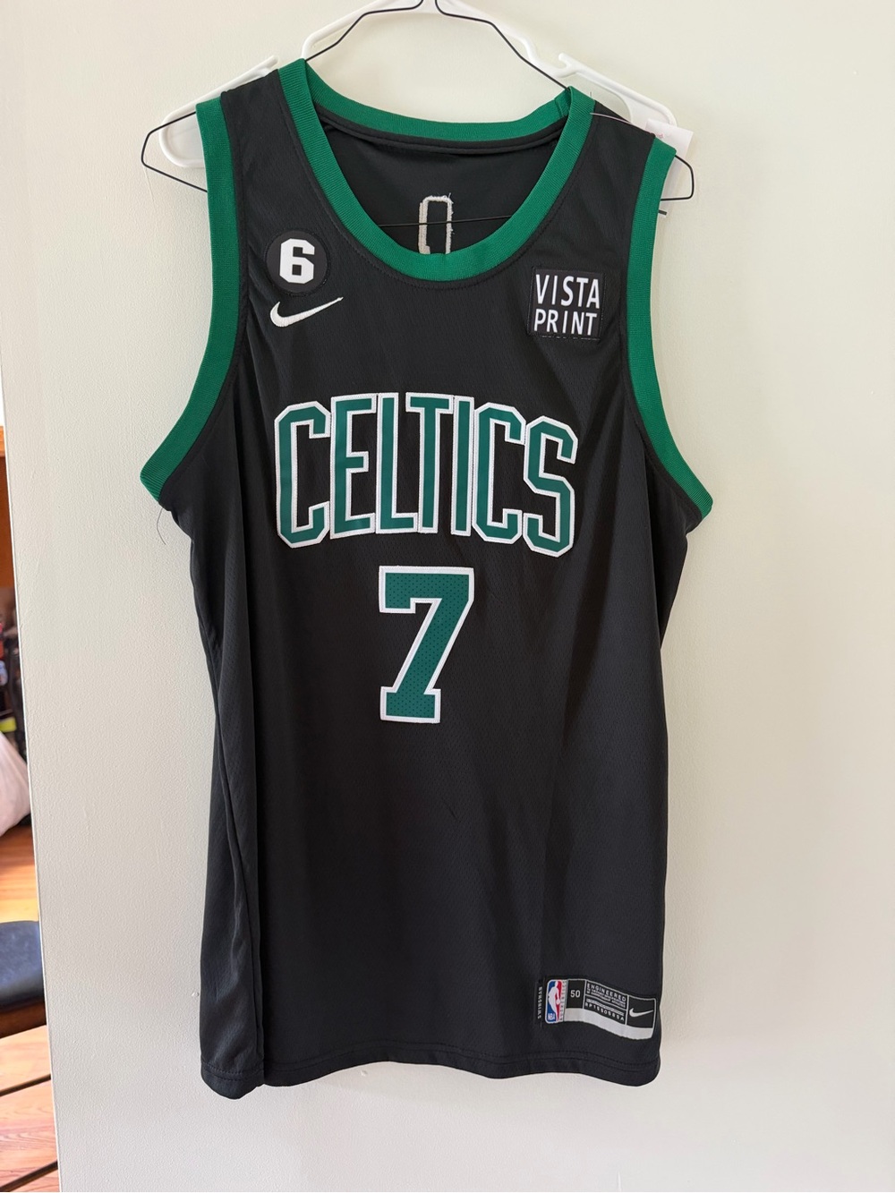 NBA Black Swingman Jersey with White & Red NBA Patch